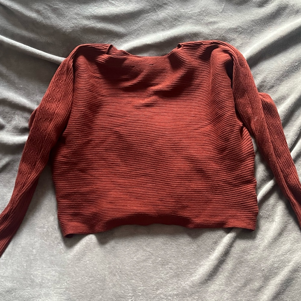 Fall Sweater (Orangeish burgundy-red)